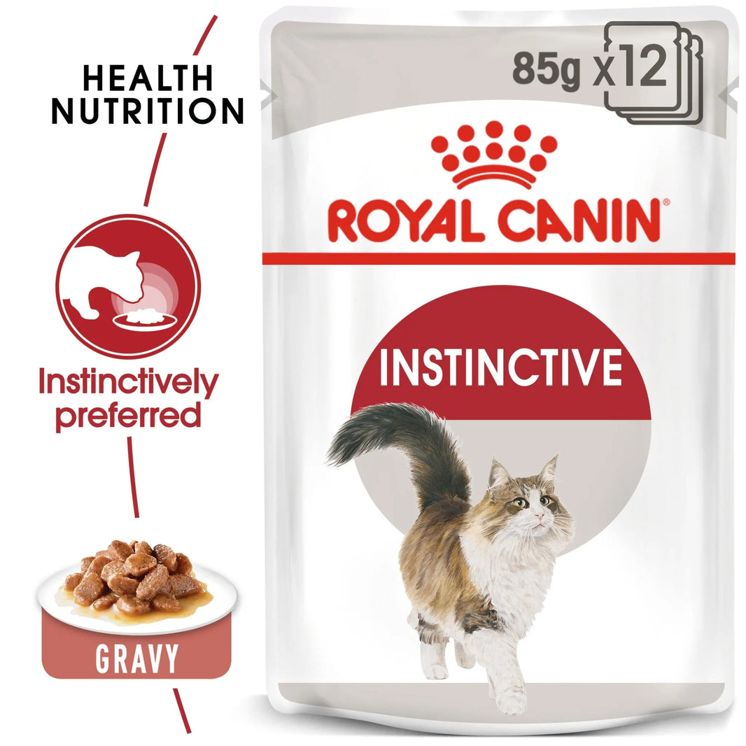 Royal Canin Instinctive cat food pouch packaging on a white background