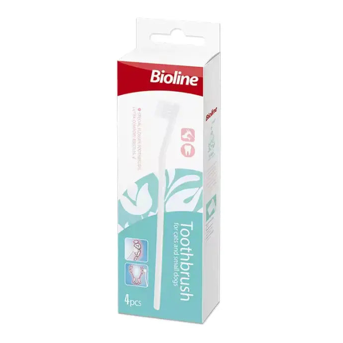 Bioline Toothbrush for Cat & Puppy Set 4 Pcs Bioline