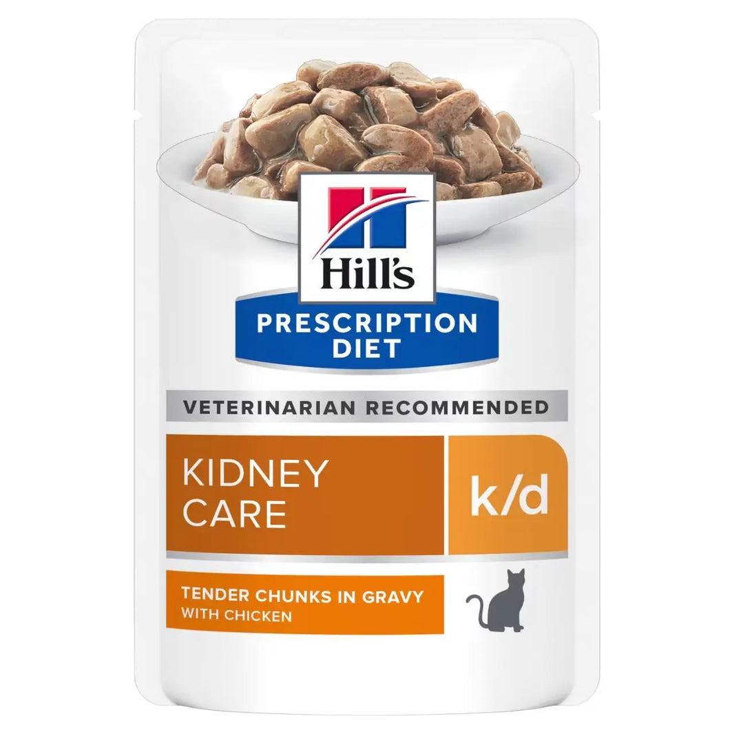 Hill’s Prescription Diet k/d Wet Cat Food with Chicken Pouches Hills