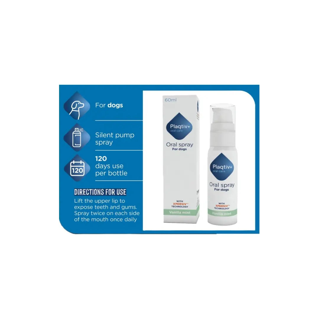 Plaqtiv+® Oral Spray for Dogs 60ml Ecuphar