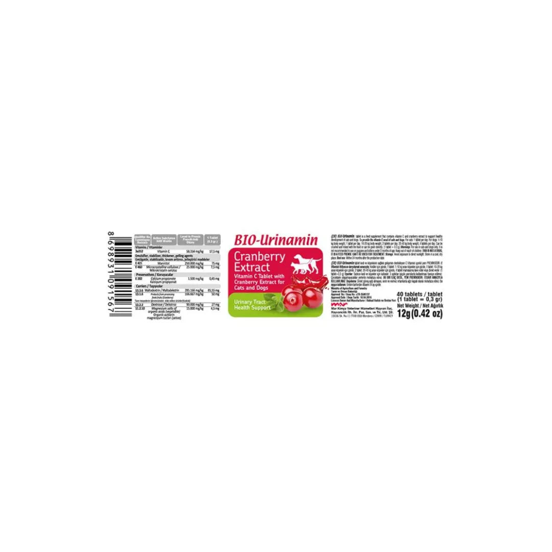 Bio Petactive Bio-Urinamin 40tabs Bio PetActive