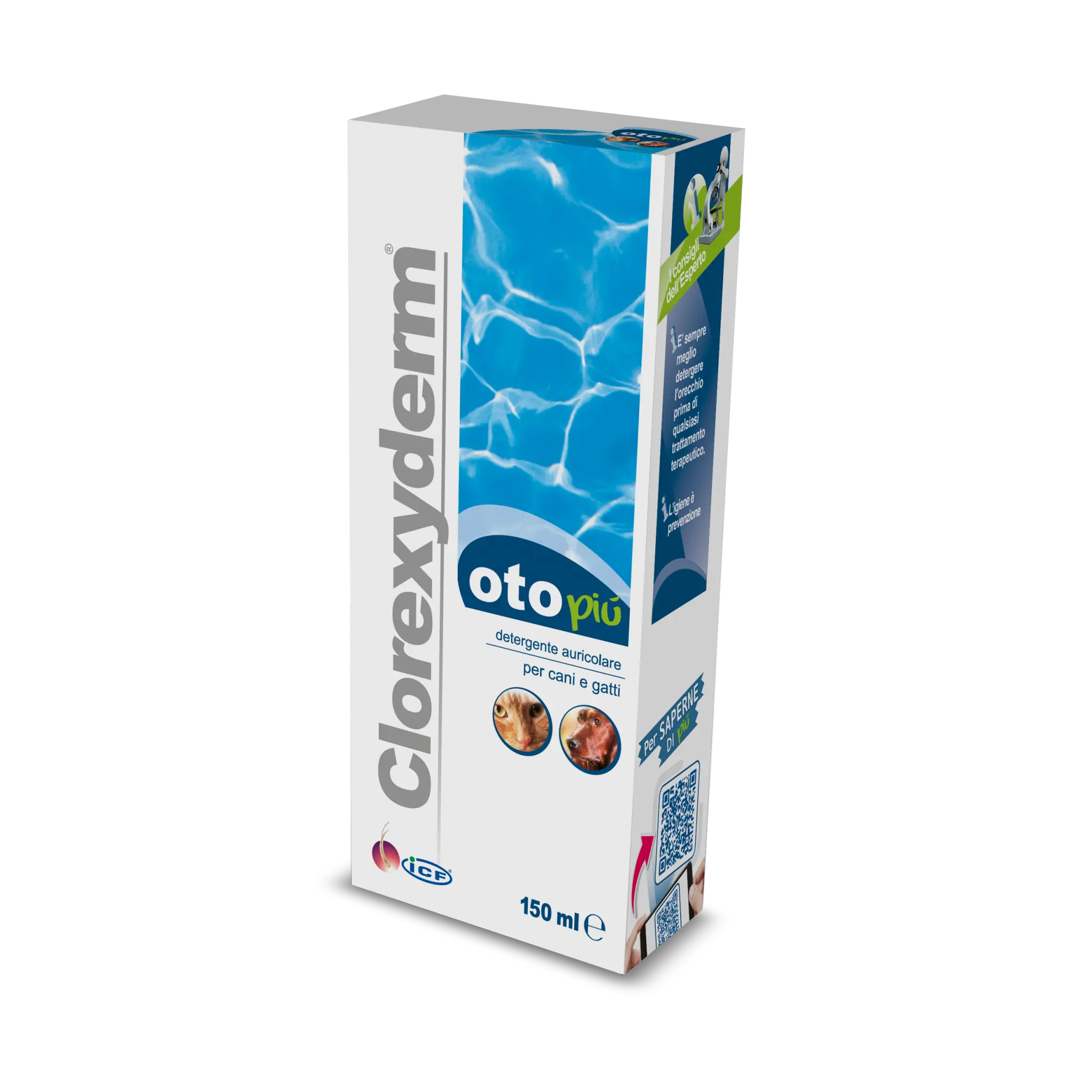 Clorexyderm Oto Piu Ear Cleanser for Dogs and Cats 150 ml