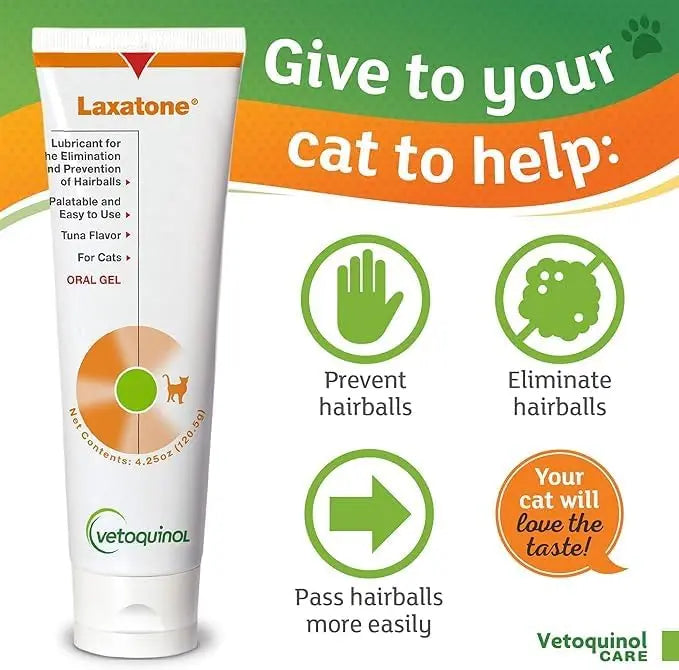 Vetoquinol Laxatone Maple Oral Hairball Gel for Cats 120g Vetoquinol