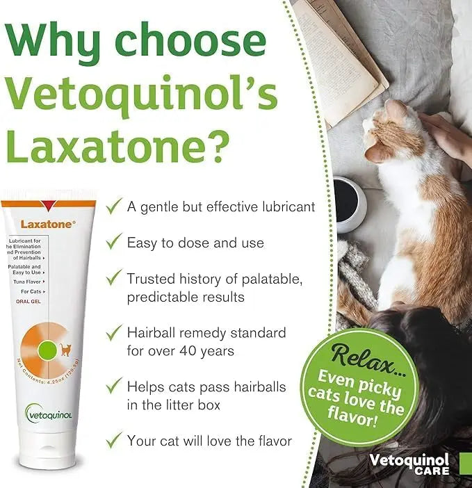 Vetoquinol Laxatone Maple Oral Hairball Gel for Cats 120g Vetoquinol