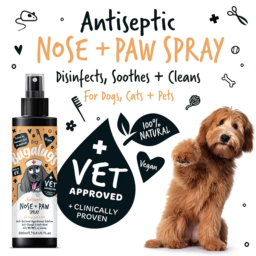 Bugalugs Antiseptic Paw & Nose Spray 200ml (6.8 Fl Oz) Bugalugs