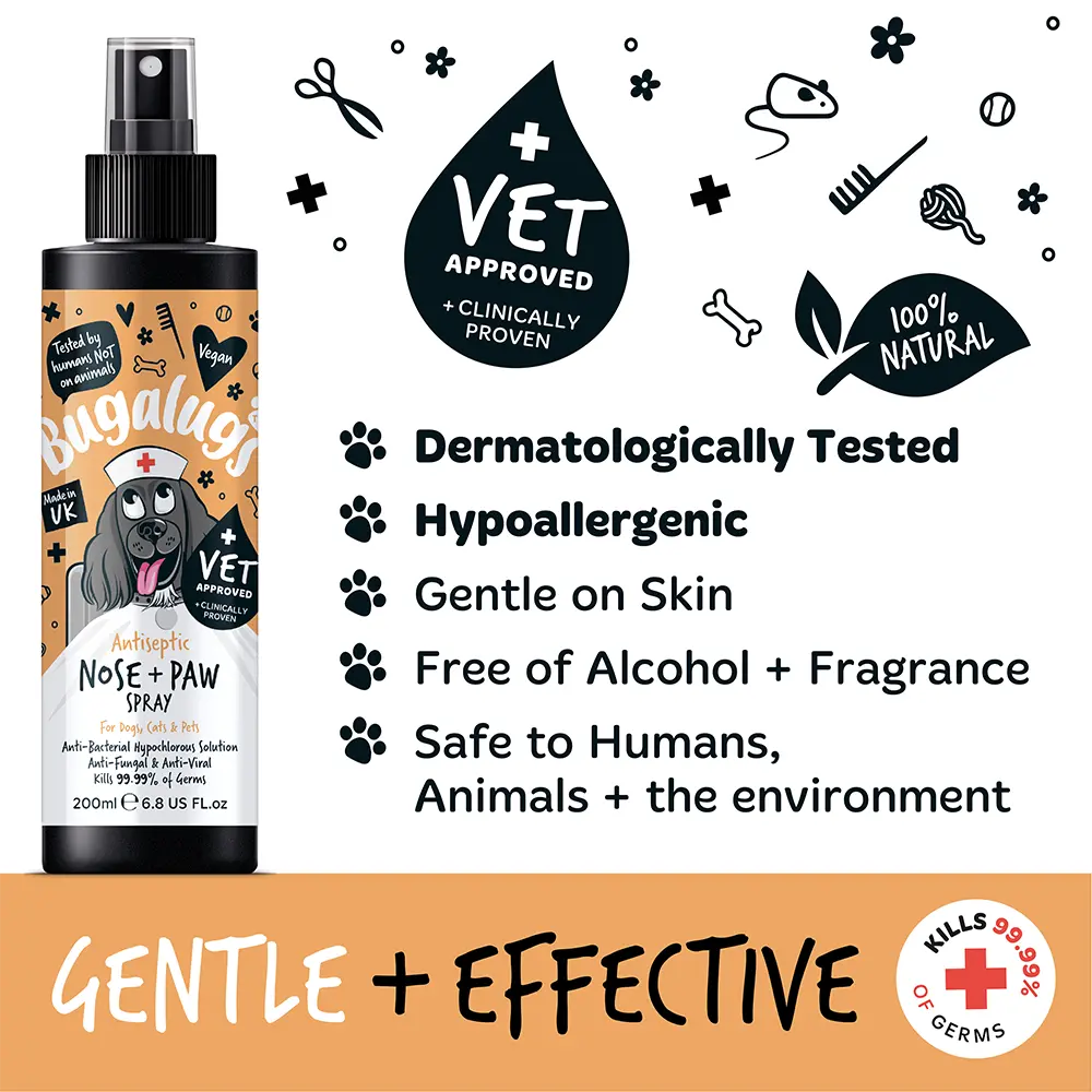 Bugalugs Antiseptic Paw & Nose Spray 200ml (6.8 Fl Oz) Bugalugs