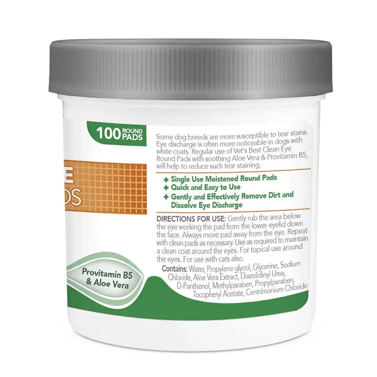 Vet’s Best Clean Eye Round Pads 100pads VET'S BEST