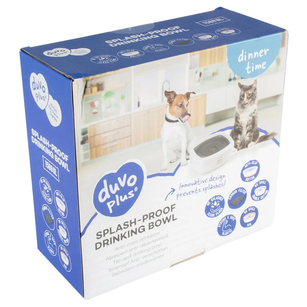 Duvo+ Splash-proof Drinking Bowl Square 1500ml Duvo+