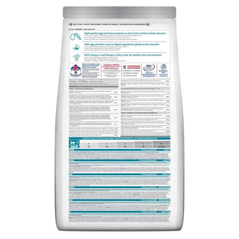 Hill's Science Plan Hypoallergenic Cat Food with Egg & Insect Protein 1.5kg Hills